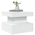Coffee Table with LED Lights White 50x50x40 cm - Bargainia.com - 