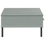 Coffee Table with Metal Legs Grey Solid Wood Pine OSLO - Bargainia.com - 