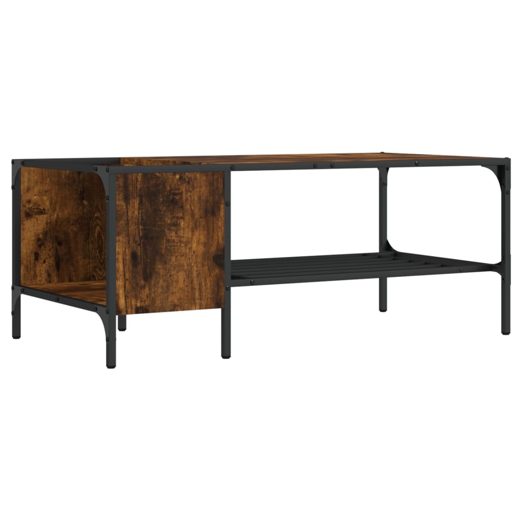Coffee Table with Rack Smoked Oak 100x51x40 cm Engineered Wood - Bargainia.com - 8721012195165 - 837734