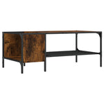 Coffee Table with Rack Smoked Oak 100x51x40 cm Engineered Wood - Bargainia.com - 