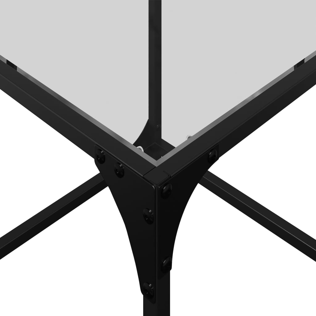 Coffee Table with Transparent Glass Top 40x40x40 cm Steel - Bargainia.com - 