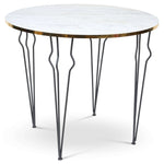 Coffee Table Wood & Gold Effect Hair Pin Legs 90cm - Bargainia.com - 