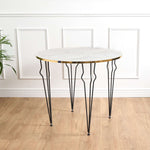 Coffee Table Wood & Gold Effect Hair Pin Legs 90cm - Bargainia.com - 