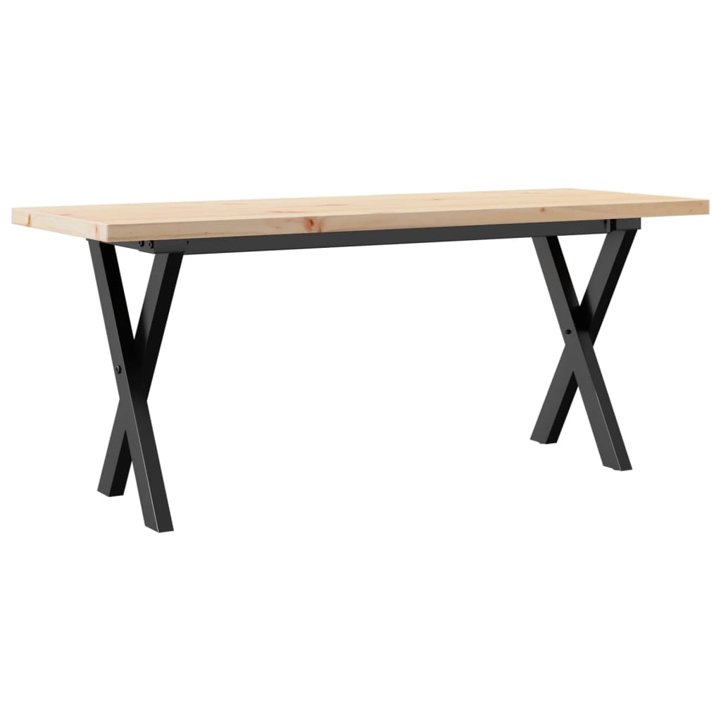 Coffee Table X - Frame 110x40x45.5 cm Solid Wood Pine and Steel - Bargainia.com - 