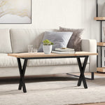 Coffee Table X - Frame 110x40x45.5 cm Solid Wood Pine and Steel - Bargainia.com - 