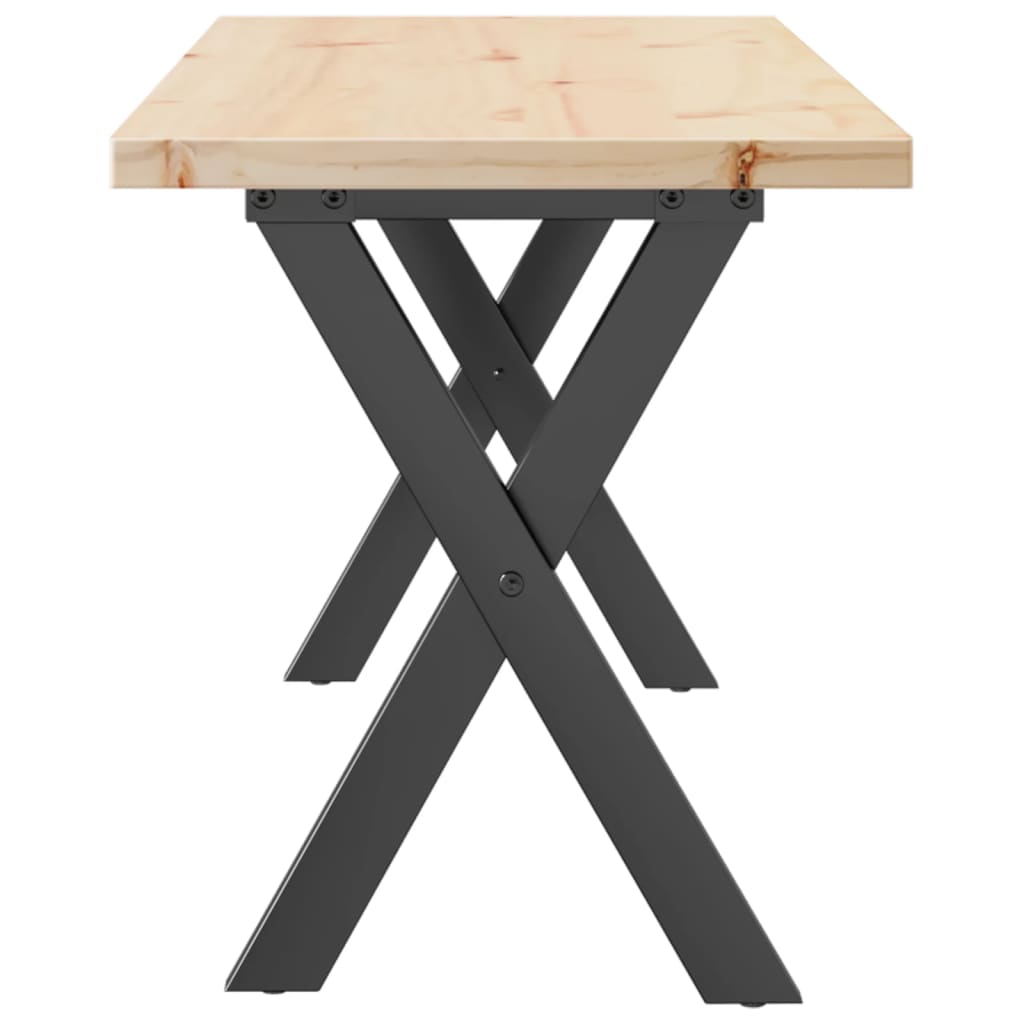 Coffee Table X - Frame 110x40x45.5 cm Solid Wood Pine and Steel - Bargainia.com - 8721102674914 - 3282755