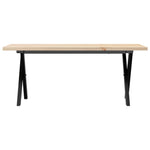 Coffee Table X - Frame 110x40x45.5 cm Solid Wood Pine and Steel - Bargainia.com - 
