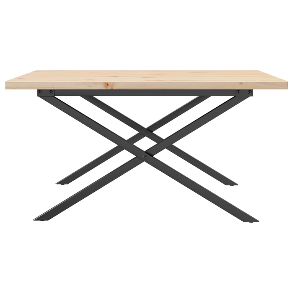 Coffee Table X - Frame 90x90x45.5 cm Solid Wood Pine and Steel - Bargainia.com - 