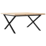 Coffee Table X - Frame 90x90x45.5 cm Solid Wood Pine and Steel - Bargainia.com - 