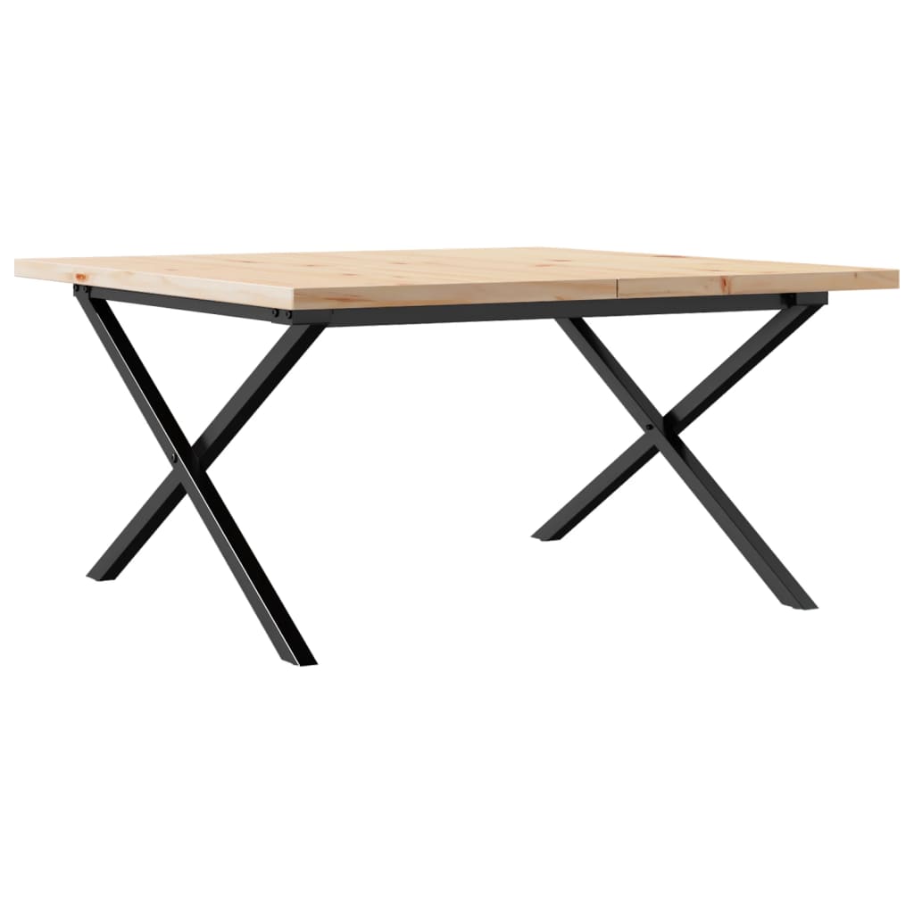 Coffee Table X - Frame 90x90x45.5 cm Solid Wood Pine and Steel - Bargainia.com - 