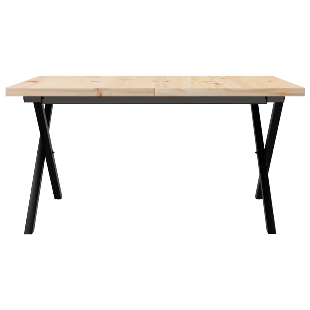 Coffee Table X - Frame 90x90x45.5 cm Solid Wood Pine and Steel - Bargainia.com - 