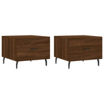 Coffee Tables 2 pcs Brown Oak 50x50x40 cm Engineered Wood - Bargainia.com - 