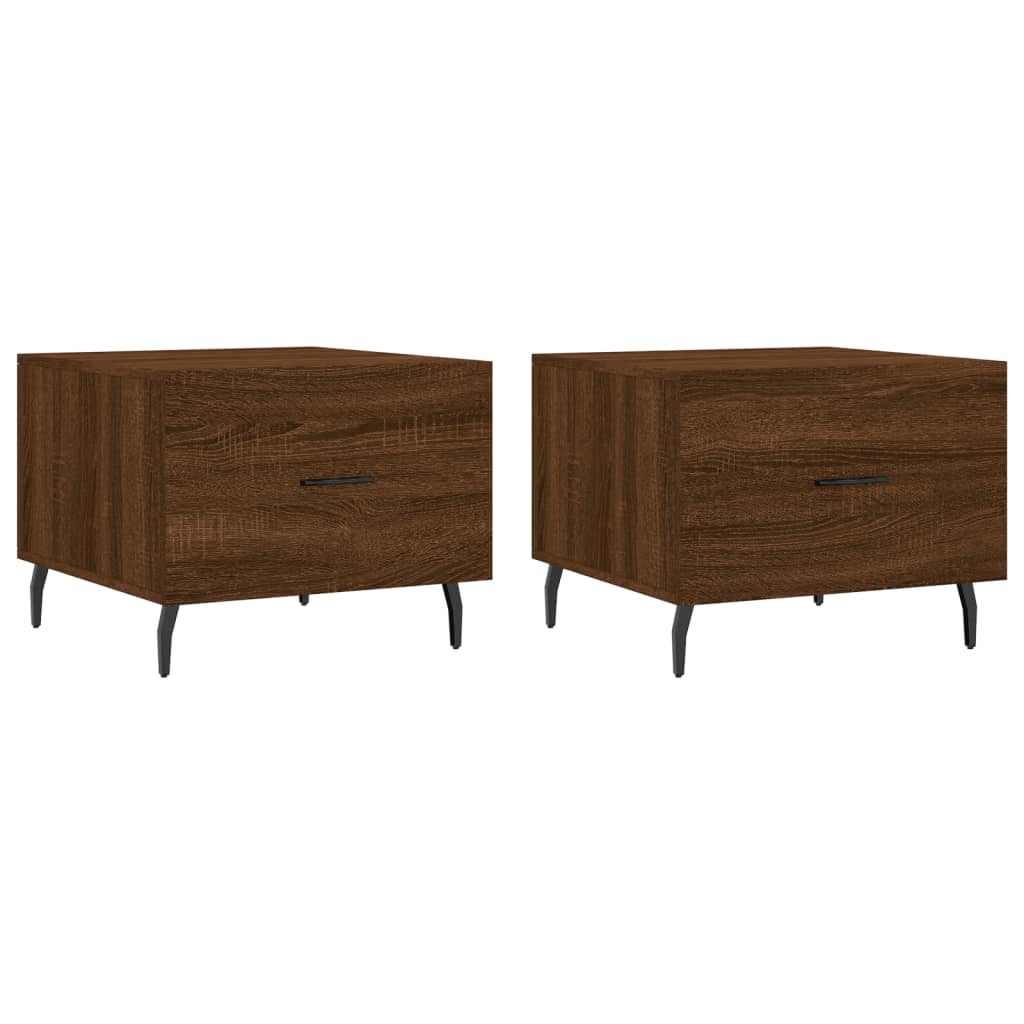 Coffee Tables 2 pcs Brown Oak 50x50x40 cm Engineered Wood - Bargainia.com - 