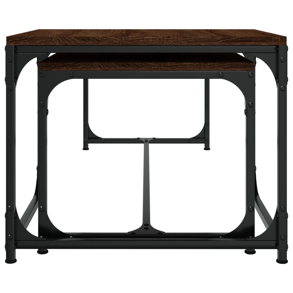 Coffee Tables 2 pcs Brown Oak Engineered Wood - Bargainia.com - 