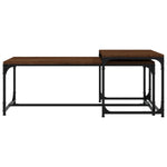 Coffee Tables 2 pcs Brown Oak Engineered Wood - Bargainia.com - 