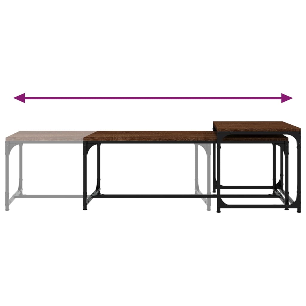 Coffee Tables 2 pcs Brown Oak Engineered Wood - Bargainia.com - 