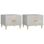 Coffee Tables 2 pcs Concrete Grey 50x50x40 cm Engineered Wood - Bargainia.com - 