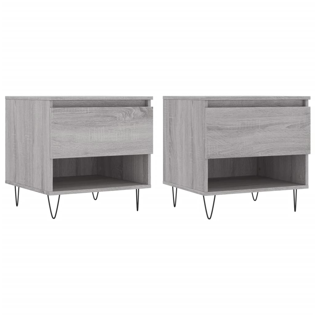 Coffee Tables 2 pcs Grey Sonoma 50x46x50 cm Engineered Wood - Bargainia.com - 