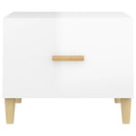Coffee Tables 2 pcs High Gloss White 50x50x40 cm Engineered Wood - Bargainia.com - 