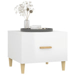 Coffee Tables 2 pcs High Gloss White 50x50x40 cm Engineered Wood - Bargainia.com - 