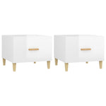 Coffee Tables 2 pcs High Gloss White 50x50x40 cm Engineered Wood - Bargainia.com - 