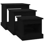 Coffee Tables 3 pcs Black Engineered Wood - Bargainia.com - 