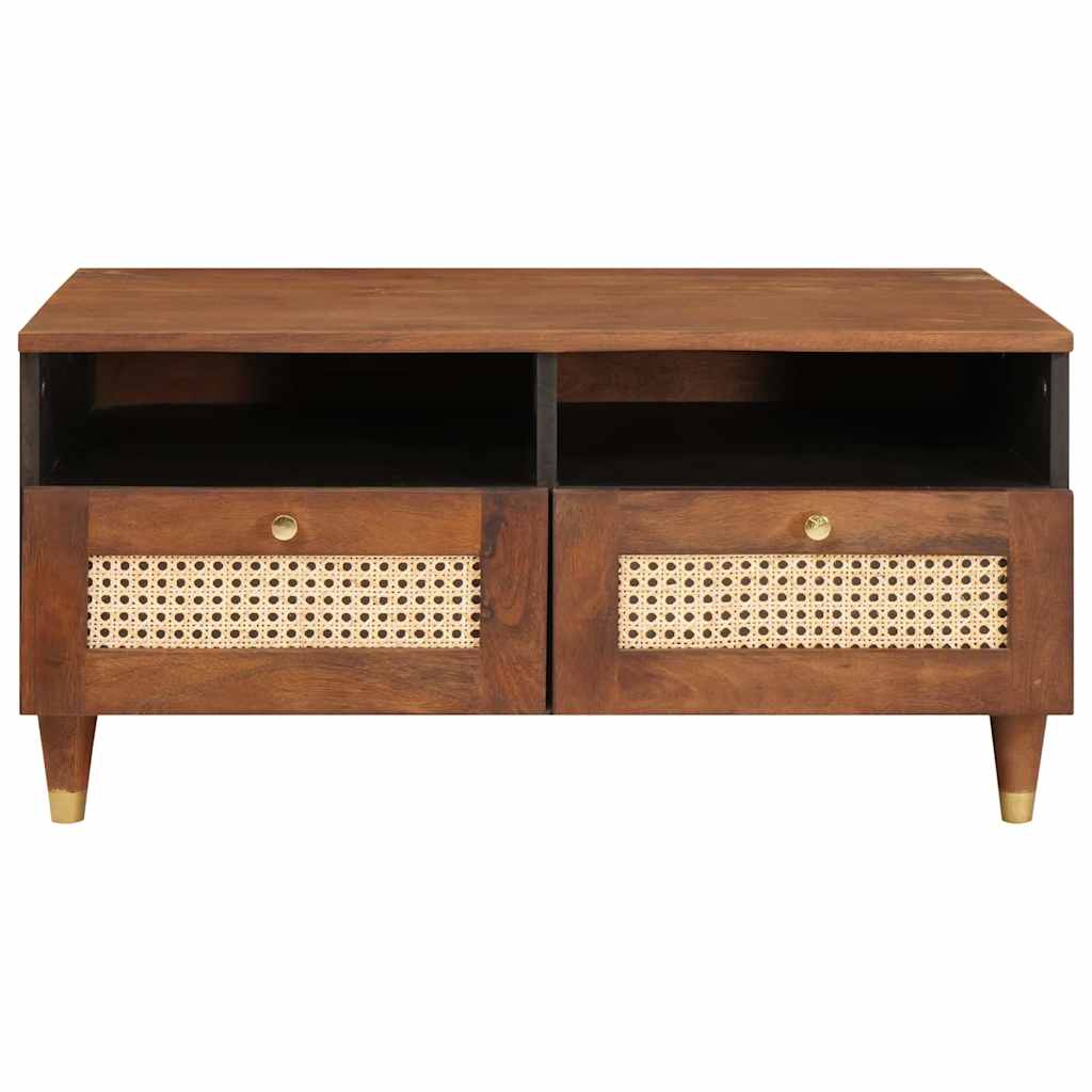 Coffee Tables Brown 80 x 54 x 40 cm Cane and solid mango wood - Bargainia.com - 
