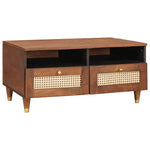 Coffee Tables Brown 80 x 54 x 40 cm Cane and solid mango wood - Bargainia.com - 