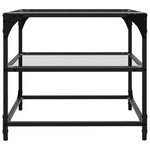 Coffee Tables with Transparent Glass Top 2 pcs 50x50x45 cm Steel - Bargainia.com - 
