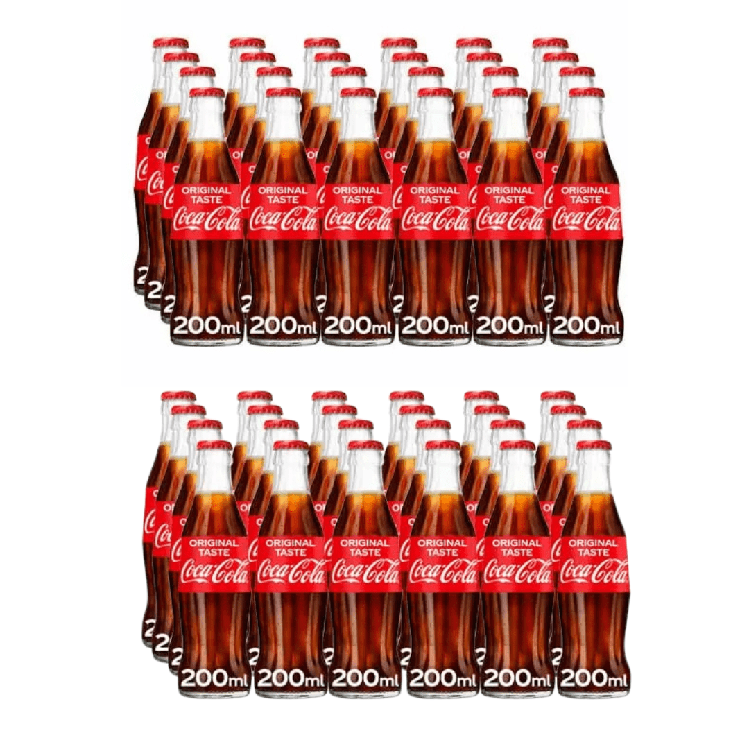 Coke Original Glass Bottles 24 x 200ml Drinks Partner 2 x 24 (48)