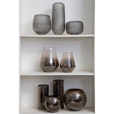 Colbie Medium Embossed Grey Glass Vase - Bargainia.com - 5018705494326