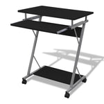 Compact Computer Desk with Pull - out Keyboard Tray Black - Bargainia.com - 