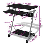 Compact Computer Desk with Pull - out Keyboard Tray Black - Bargainia.com - 