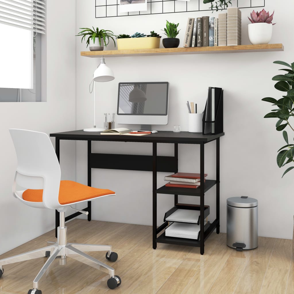 Computer Desk Black 105x55x72 cm MDF and Metal - Bargainia.com - 