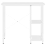 Computer Desk White 80x40x72 cm MDF and Metal - Bargainia.com - 
