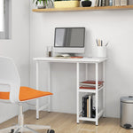 Computer Desk White 80x40x72 cm MDF and Metal - Bargainia.com - 