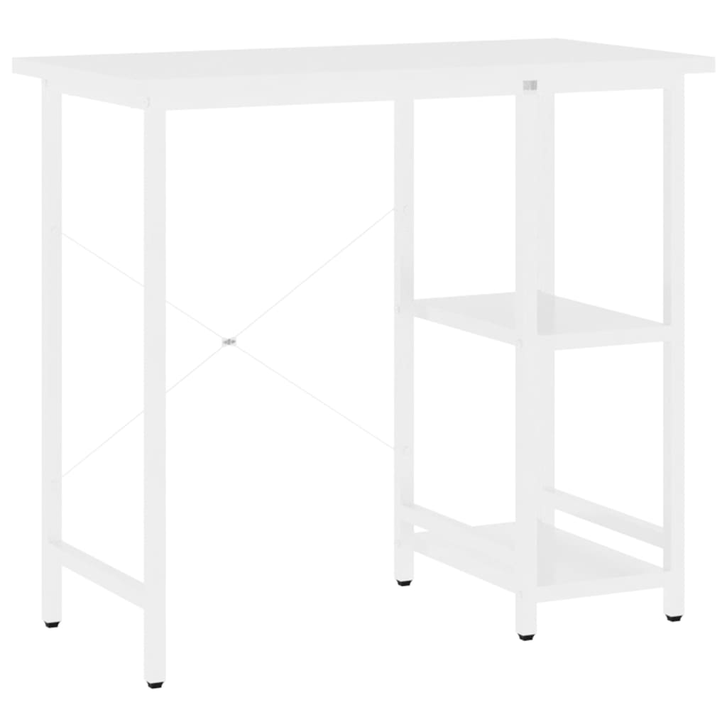 Computer Desk White 80x40x72 cm MDF and Metal - Bargainia.com - 