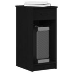 Computer Tower Stand with Drawer Black 35x45x77 cm - Bargainia.com - 