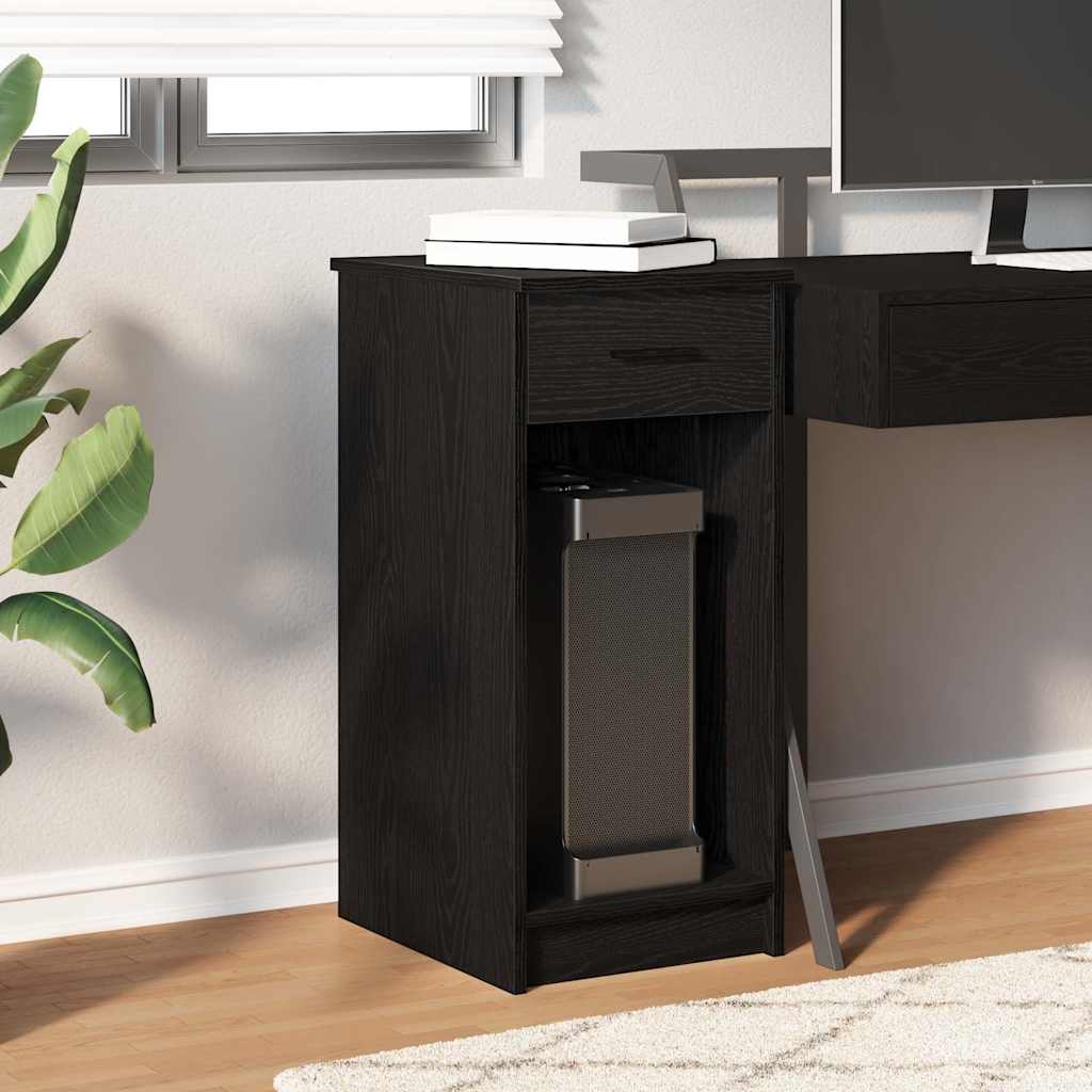 Computer Tower Stand with Drawer Black 35x45x77 cm - Bargainia.com - 