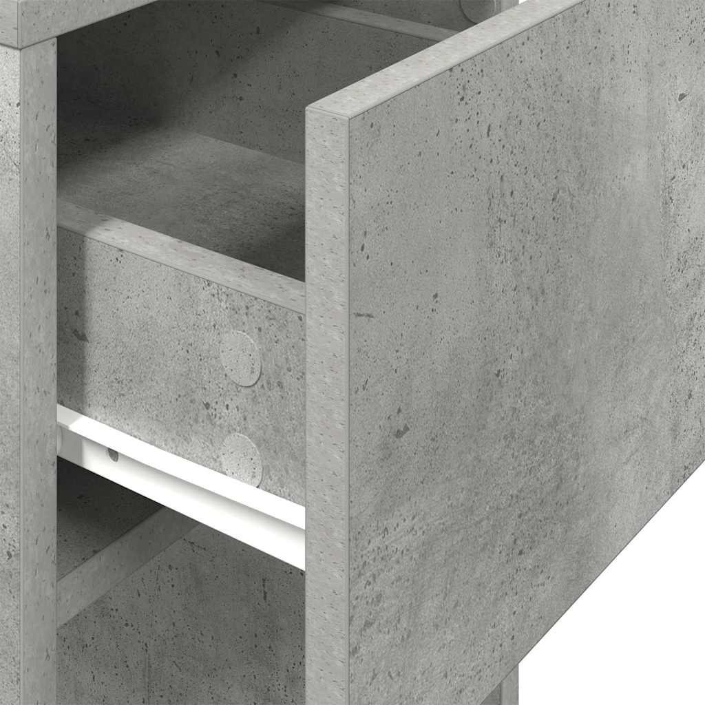Computer Tower Stand with Drawer Concrete Grey 30x44x74 cm - Bargainia.com - 