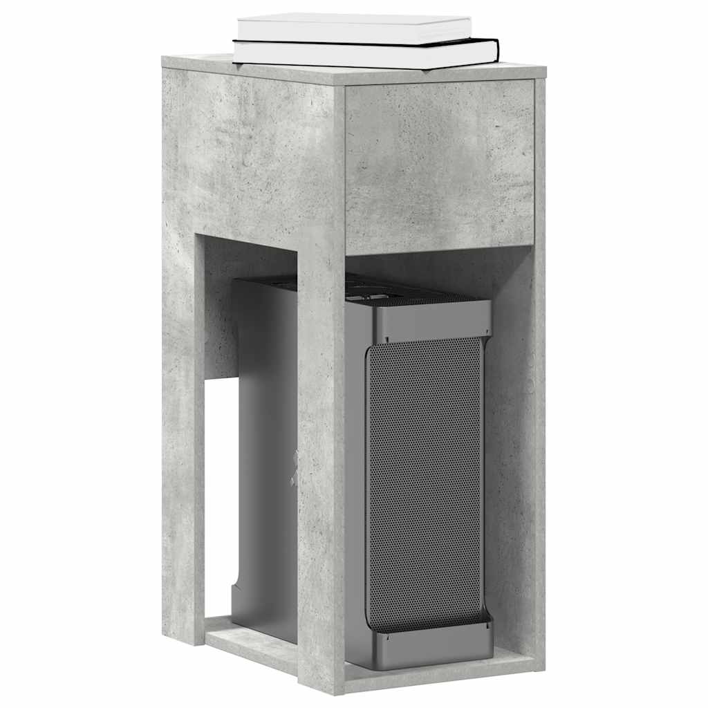 Computer Tower Stand with Drawer Concrete Grey 30x44x74 cm - Bargainia.com - 