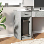 Computer Tower Stand with Drawer Concrete Grey 35x45x77 cm - Bargainia.com - 