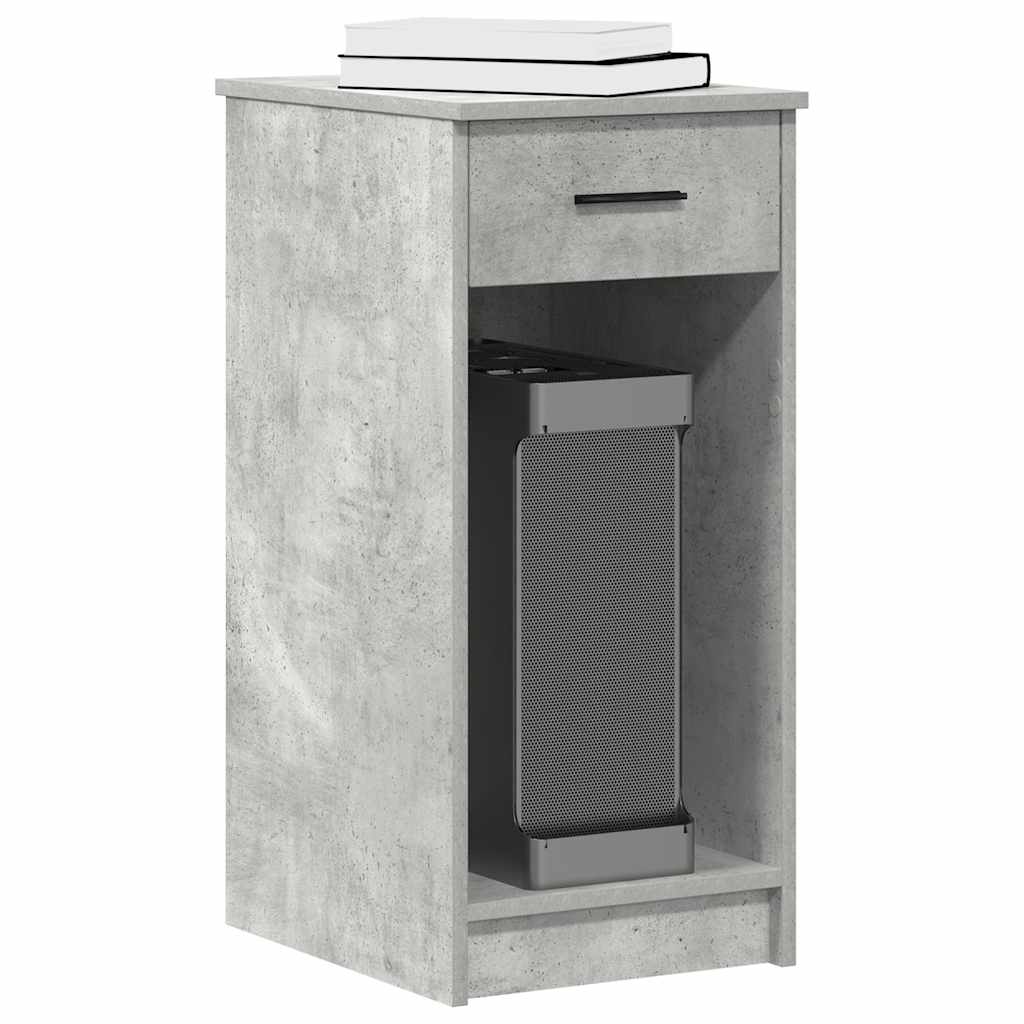 Computer Tower Stand with Drawer Concrete Grey 35x45x77 cm - Bargainia.com - 