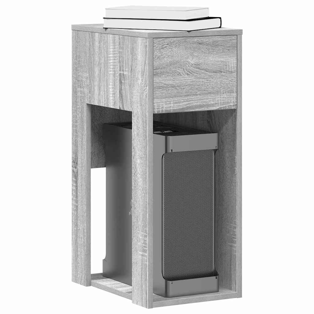 Computer Tower Stand with Drawer Grey Sonoma 30x44x74 cm - Bargainia.com - 