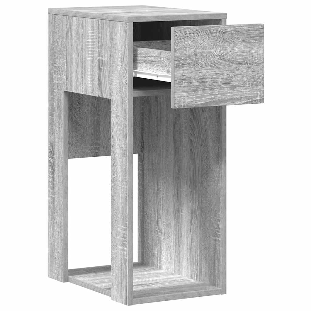 Computer Tower Stand with Drawer Grey Sonoma 30x44x74 cm - Bargainia.com - 