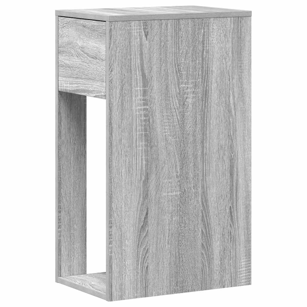 Computer Tower Stand with Drawer Grey Sonoma 30x44x74 cm - Bargainia.com - 