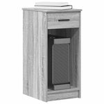Computer Tower Stand with Drawer Grey Sonoma 35x45x77 cm - Bargainia.com - 