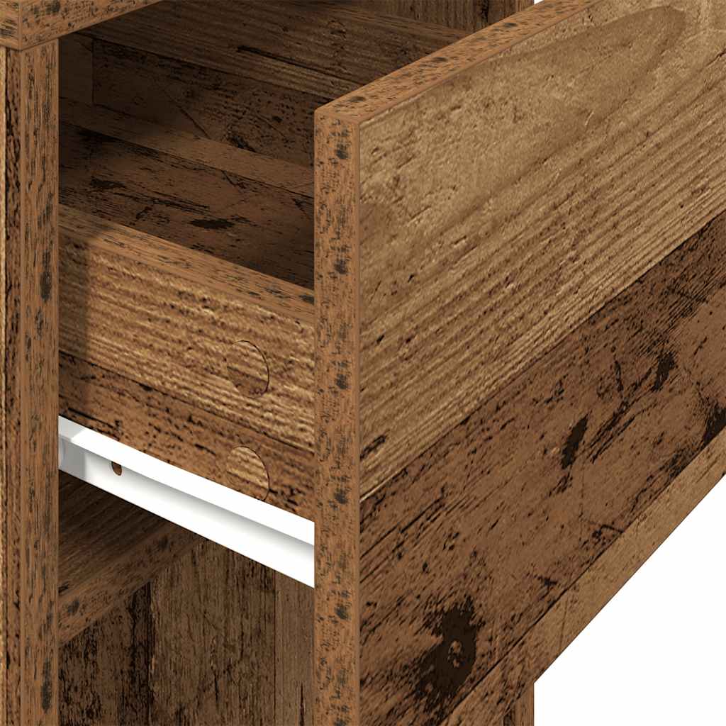 Computer Tower Stand with Drawer Old Wood 30x44x74 cm - Bargainia.com - 