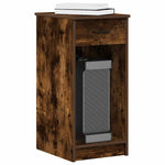Computer Tower Stand with Drawer Smoked Oak 35x45x77 cm - Bargainia.com - 