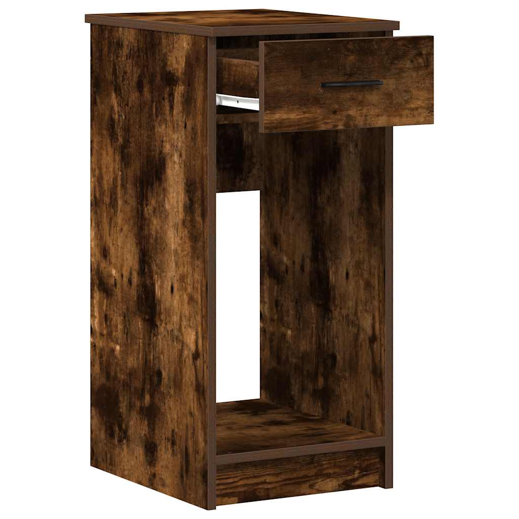 Computer Tower Stand with Drawer Smoked Oak 35x45x77 cm - Bargainia.com - 